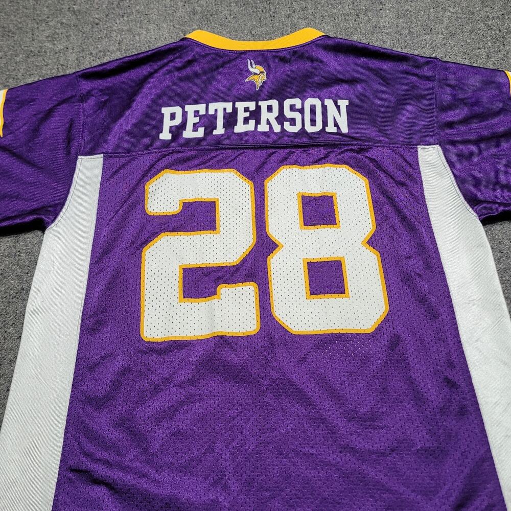 Reebok Minnesota Vikings Jersey Boys Large Purple Adrian Peterson Retro Youth